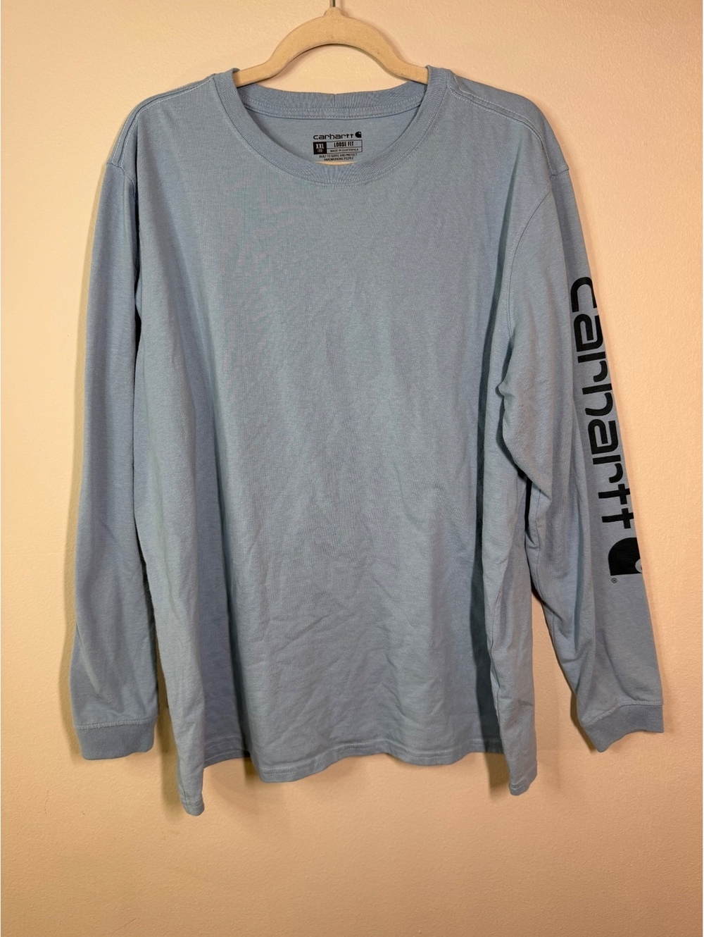 Carhartt Men's Long Sleeve Loose Fit T-Shirt XXL Light Blue